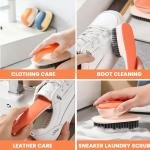 Limitless Clothes Brush Soft Hair Shoe Laundry Brush Household Slippers Not Hurt Clothes Shoes With Handle Board Brush Multi-functional Cleaning Tool (Blue-2pack)